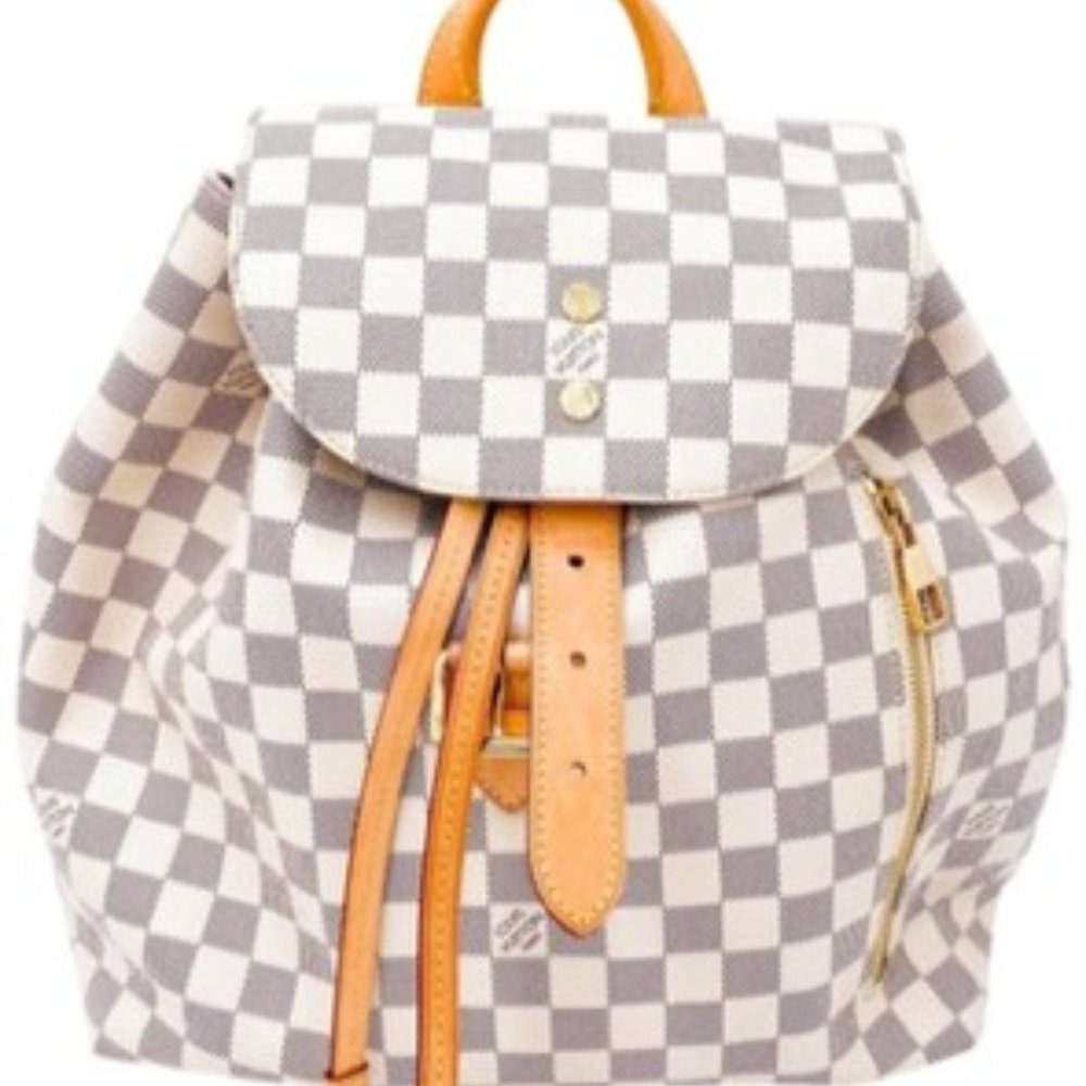 Authentic Louis Vuitton Sperone White Damier Azur Backpack USED
